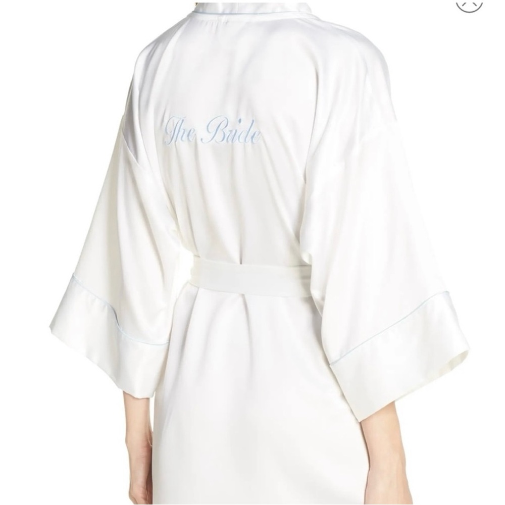 White 'The Bride' Satin Robe for Women